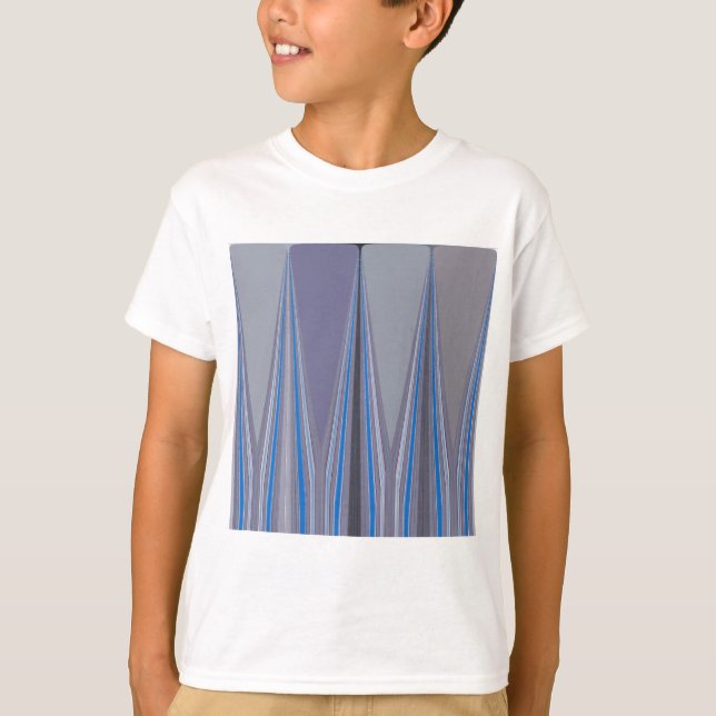 Camiseta Azul, Roxo, Cinza de Arte Chevron (Frente)