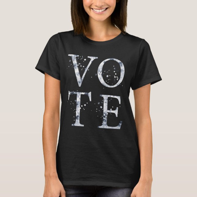 Camiseta Azul Rústico vá Votar (Frente)