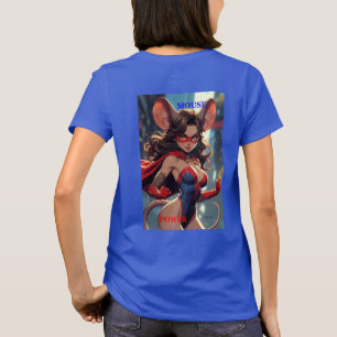 Camiseta azul SuperMouse Mulher Poder Feminino bk