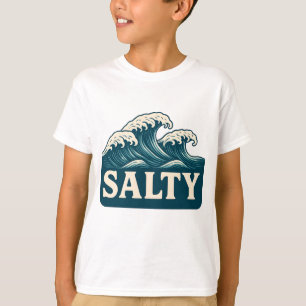Camiseta Azul Teal Salgado Ondas da Praia do Mar Vida Cos