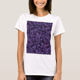 Camiseta Azul Tinteiro Parcheado de Pedra Calçada Padrão Te