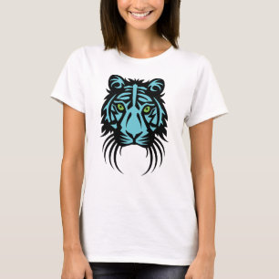Camiseta Azul tribal do preto do tatuagem do tigre