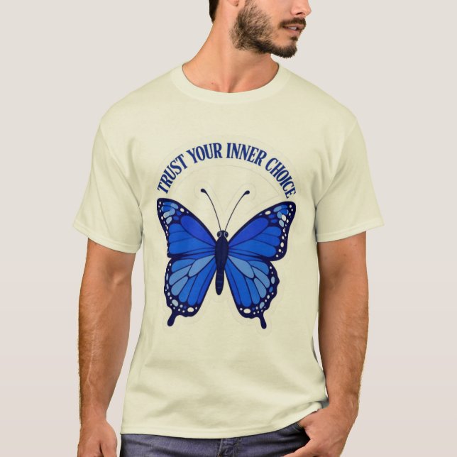 Camiseta Azul Trust Your Inner Choice Borboleta (Frente)