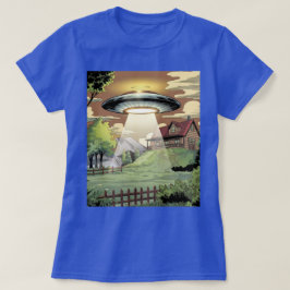 Camiseta Azul UFO Camiseta Mulher