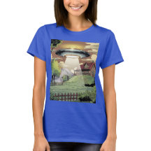 Camiseta Azul UFO Camiseta Mulher