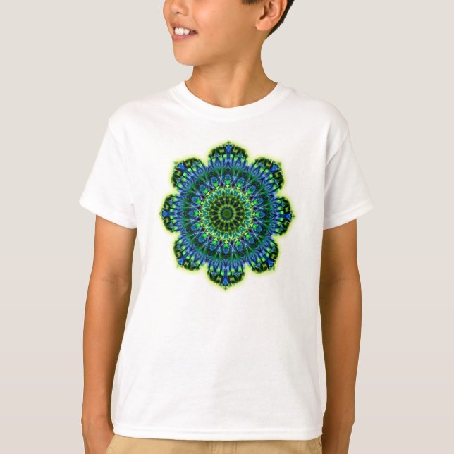 Camiseta Azul verde Mandala (Frente)