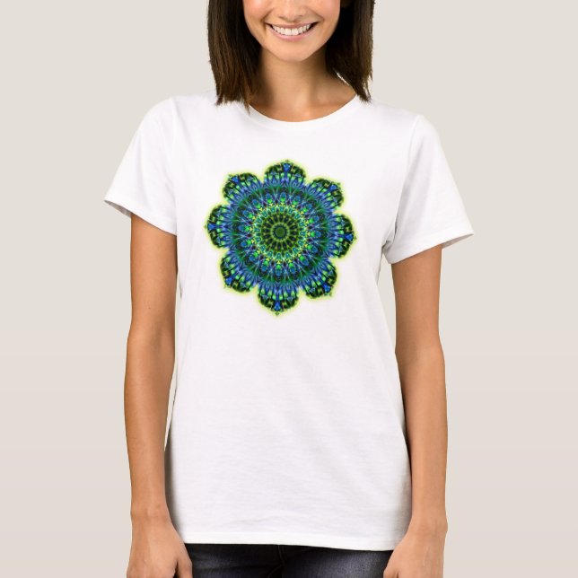 Camiseta Azul verde Mandala (Frente)