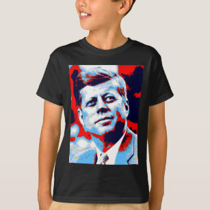 Camiseta Azul vermelho do pop art JFK John F. Kennedy