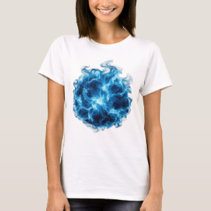 Camiseta Azul Vibrante BLUE FIRE BALL Citação Design