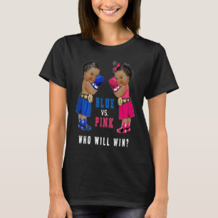 Camiseta Azul vs Rosa Étnica Boxing Bebês Gênero Revelação