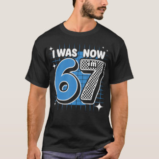 Camiseta Azul Xadrez Eu Era 6 Agora Eu Tenho 7 Anos Menino