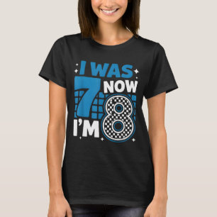 Camiseta Azul xadrez eu tinha 7 agora eu tenho 8 anos de id