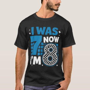 Camiseta Azul xadrez eu tinha 7 agora eu tenho 8 anos de id