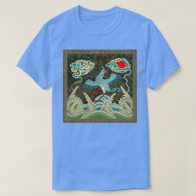 CAMISETA AZULEJO CHINÊS DRAGON BIRD (Frente do Design)