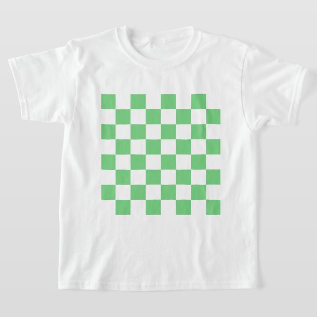 Camiseta Azulejo da placa de xadrez verde retrorada Y2K (Postura )