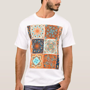 Camiseta Azulejo de ornamentos de cerâmica: padrão de abstr