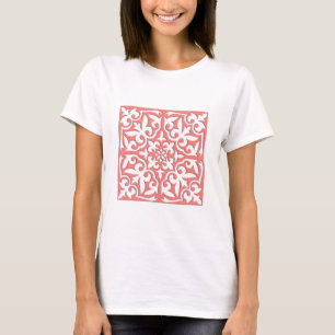 Camiseta Azulejo marroquino - cor-de-rosa e branco