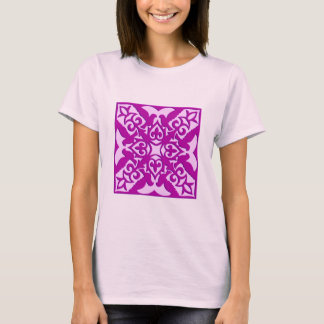 Camiseta Azulejo marroquino - orquídea profunda e rosa