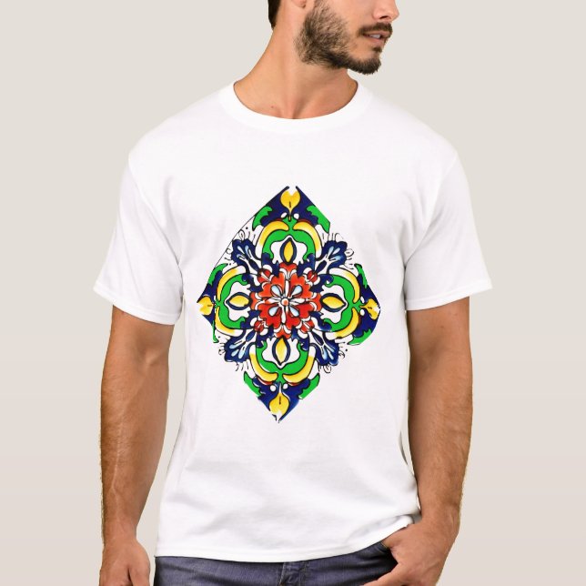 Camiseta Azulejo mexicano Talavera Terracotta nº 7 (Frente)