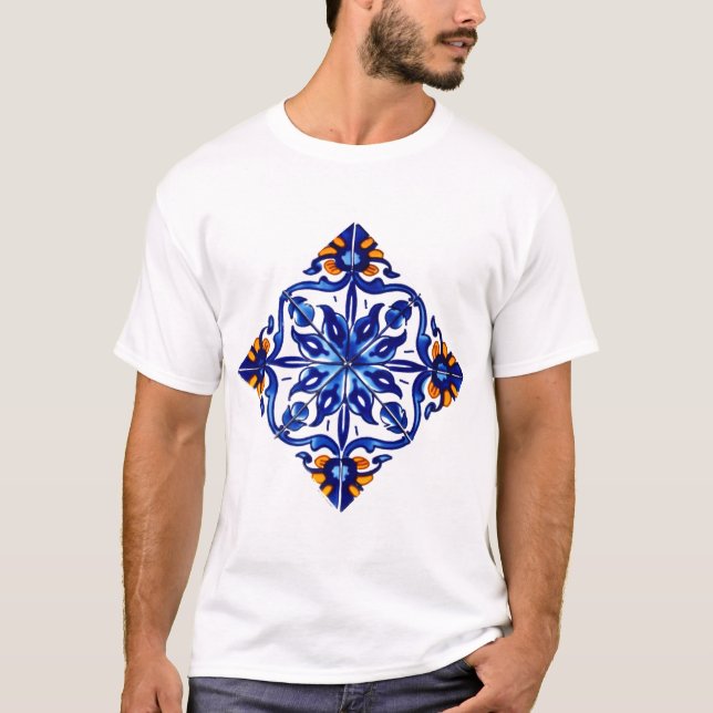 Camiseta Azulejo mexicano Talavera Terracotta nº 8 (Frente)
