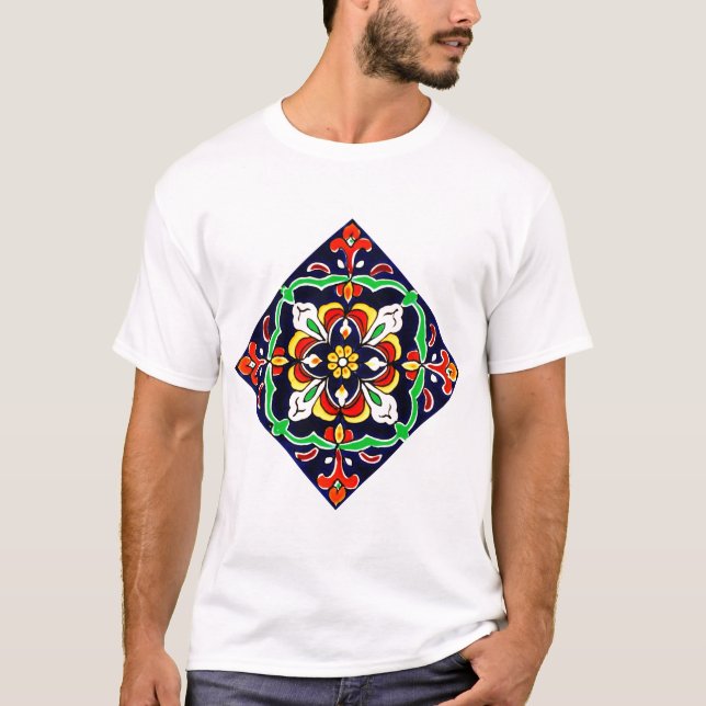 Camiseta Azulejo mexicano Talavera Terracotta n.o 2 (Frente)