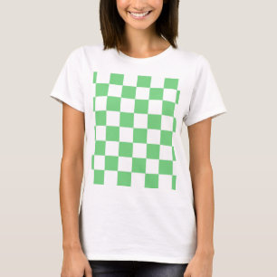 Camiseta Azulejo Xadrez Verde Retro Tabuleiro de Xadrez Y2K