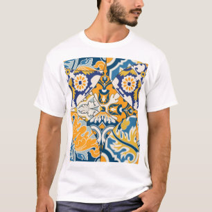 Camiseta Azulejos Azulejos Papel de Wallpaper Vintage
