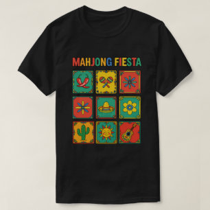 Camiseta Azulejos da Festa de Mahjong do Cinco de Mayo