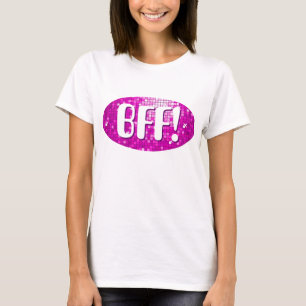 Camiseta Azulejos de Disco Rosa 'BFF!' espaguete
