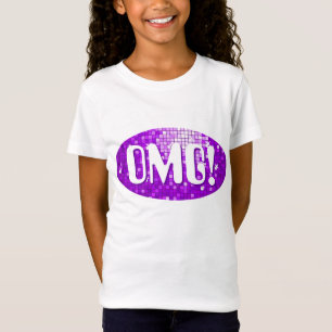 Camiseta Azulejos de Disco Roxos 'OMG!' raparigas vestidas