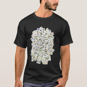Camiseta Azulejos de Mah Jong Roxo e Laranja, Mah Jongg Mah