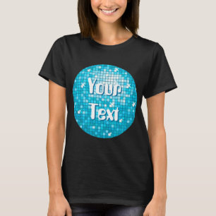 Camiseta Azulejos Disco Azul Sua t-shirt de texto preto