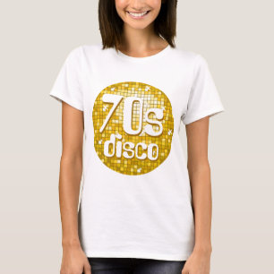 Camiseta Azulejos Disco espaguete "Dourado" '70s Disco' bra