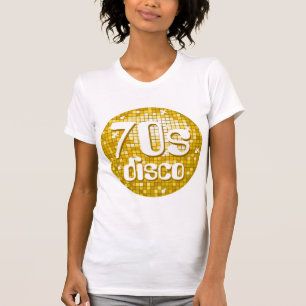 Camiseta Azulejos "Dourados" 'Disco 70' senhoras petite whi