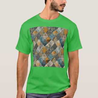 Camiseta Azulejos marroquinos cor de laranja azul S