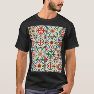 Camiseta Azulejos marroquinos: Padrão Colorido Sem Olhos.