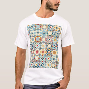 Camiseta Azulejos marroquinos, um padrão perfeito e colorid