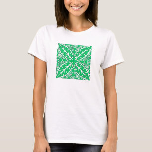 Camiseta azulejos marroquinos - verde-jade e branco