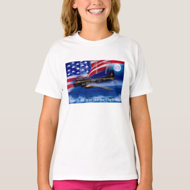 Camiseta B17 com citações de Harris do bombardeiro (Frente)