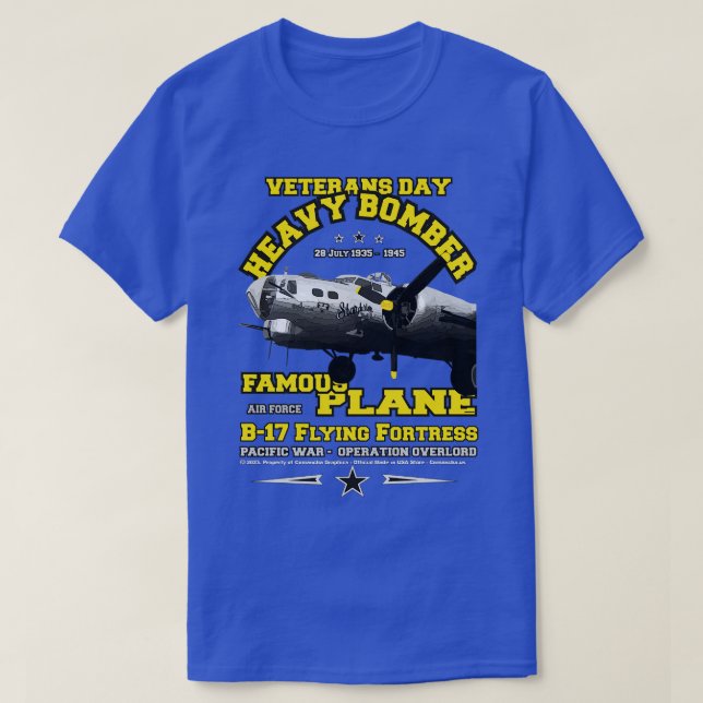 Camiseta B17 Fortaleza Voadora Veteranos-bomba (Frente do Design)