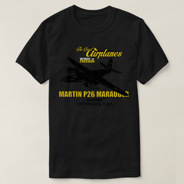Camiseta B26 Marauder Os Aviões Excelentes (Frente do Design)
