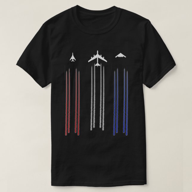 Camiseta B2 Spirit B1 Lancer B52 Bomber Airplane (Frente do Design)