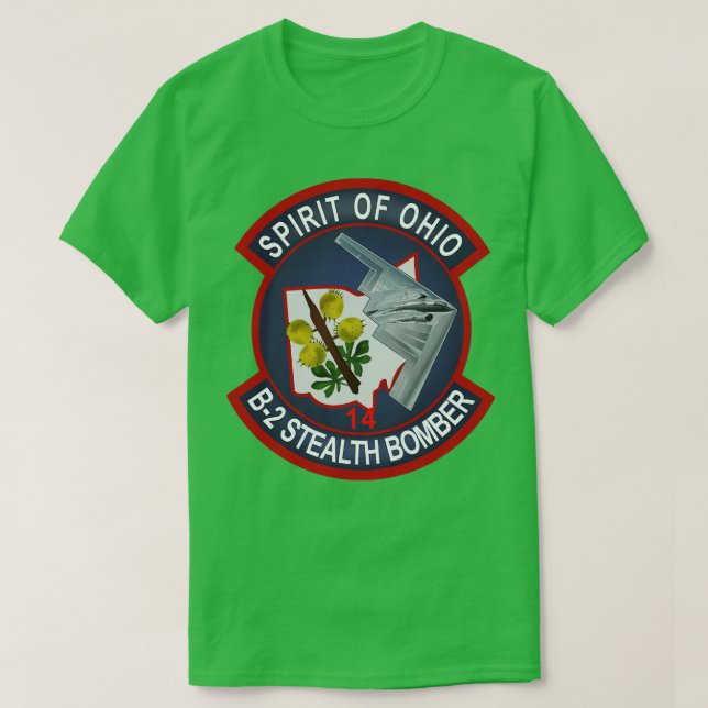 Camiseta B2 Spirit of Ohio Stealth Bomber wxt (Frente do Design)