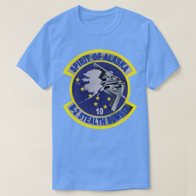 Camiseta B2 Spirit Stealth Bomber Alaska com texto (Frente do Design)