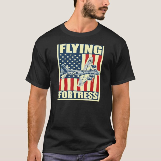 Camiseta B-17 Bombeiro Aviário-Fortaleza-Avião-Usaf (Frente)