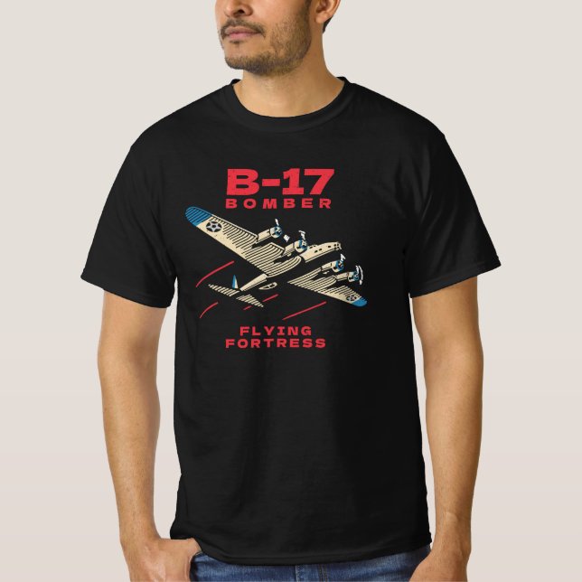 Camiseta B-17 Bomber WW2 Plane Retro  (Frente)