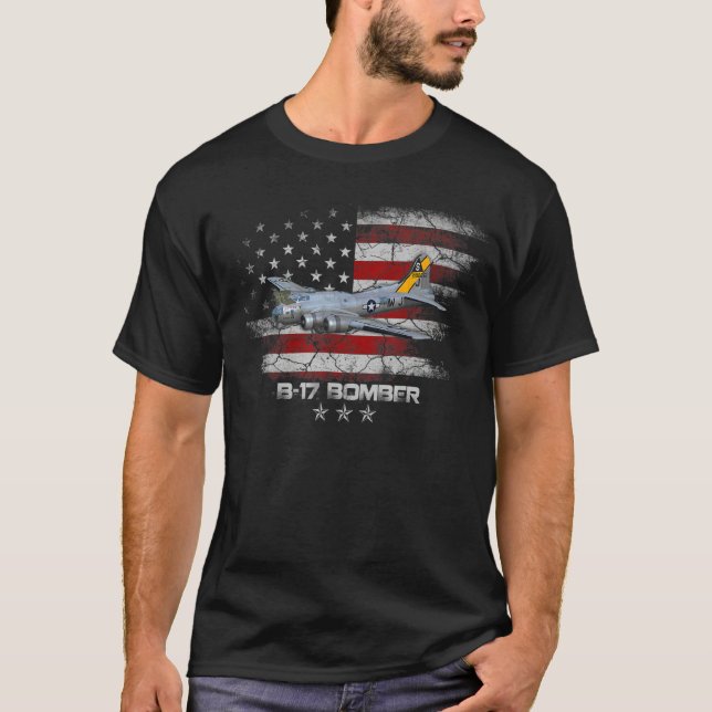 Camiseta B 17 Flying Fortress World War 2 Bomber Warplane W (Frente)