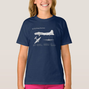 Camiseta B-17 Fortaleza Voadora - Plano de bordo ABD