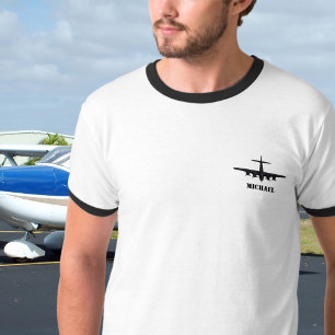 Camiseta B-17 Programa de Avião Vintage Personalizado Milit