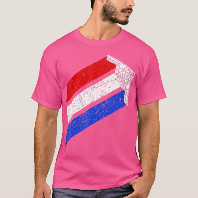 Camiseta B-2 Bomber Usa Contrails Red White Blue Stealth B2 (Frente)